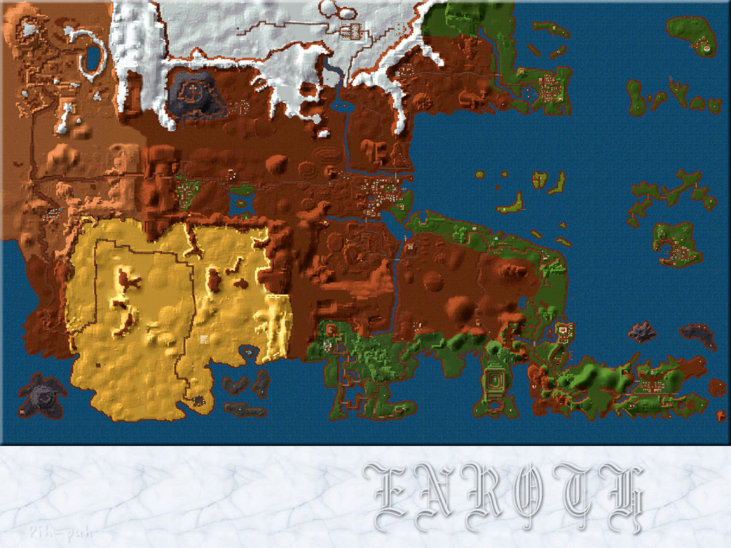 MIGHT AND MAGIC VI.  Enroth World Map.